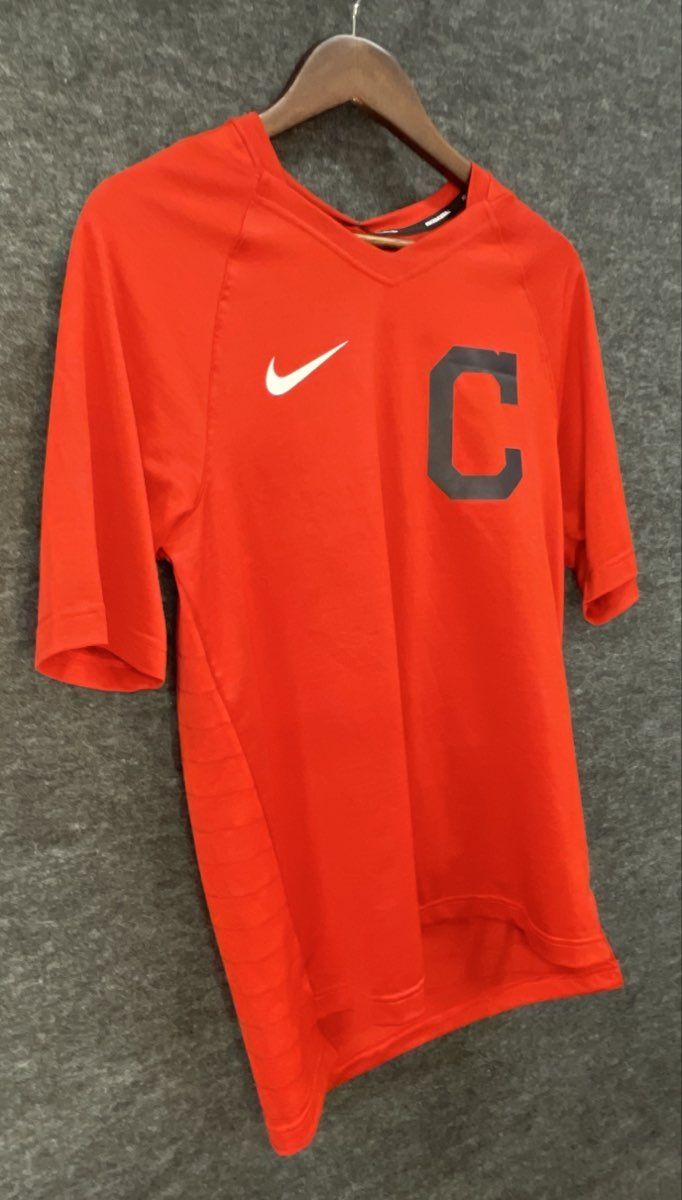 Nike Men's Cleveland Guardians MLB Red Dri-FIT V-Neck Baseball Shirt Sz S NWT