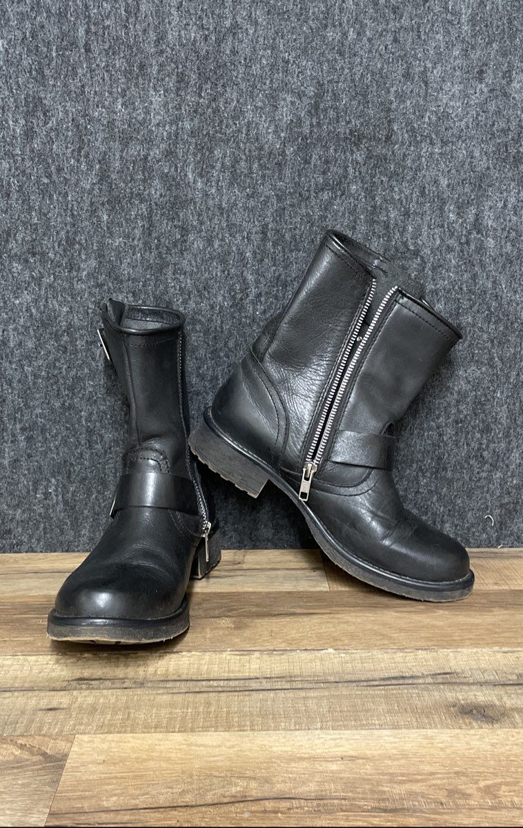 Harley-Davidson D83765 Black Leather Motorcycle Riding Boots Women's Size 7.5