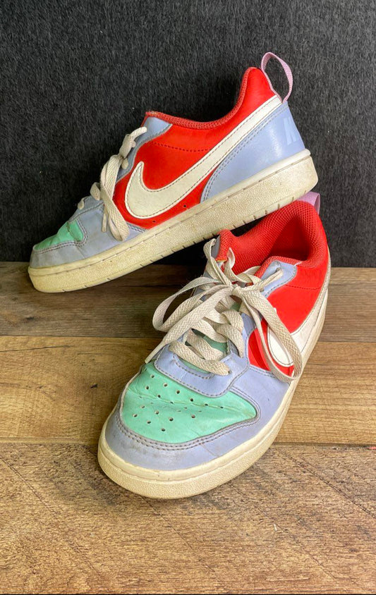Nike Court Borough Low 2 SE Blue Whisper Copa Red Sneakers Youth Size 4Y