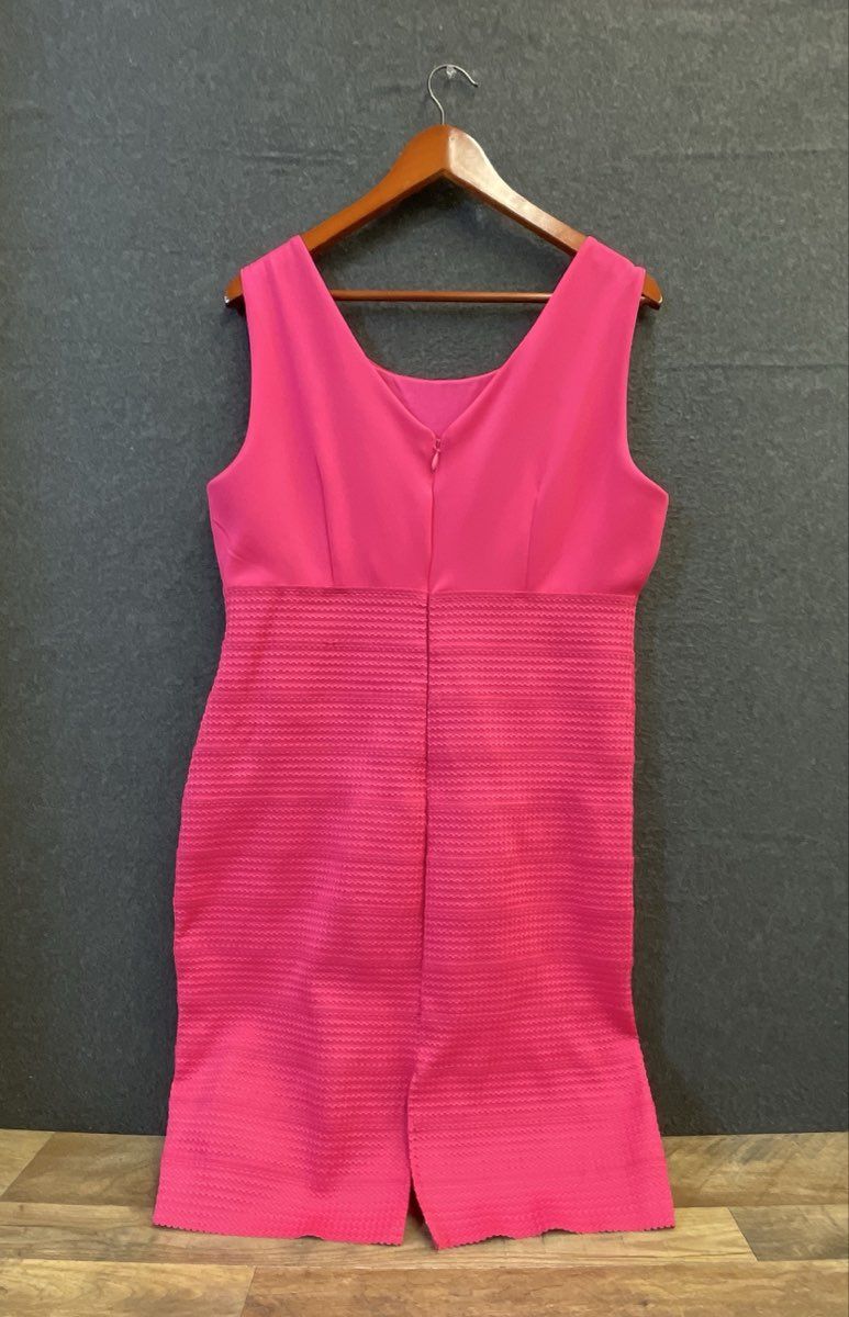 New York & Company Women's Pink Textured Sheath Dress Sleeveless Sz XL NWT