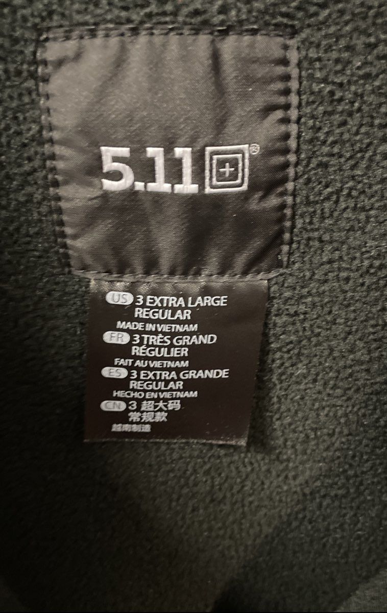 5.11 Tactical Men's Black Hybrid Full Zip Fleece Jacket Side Access Sz 3XL