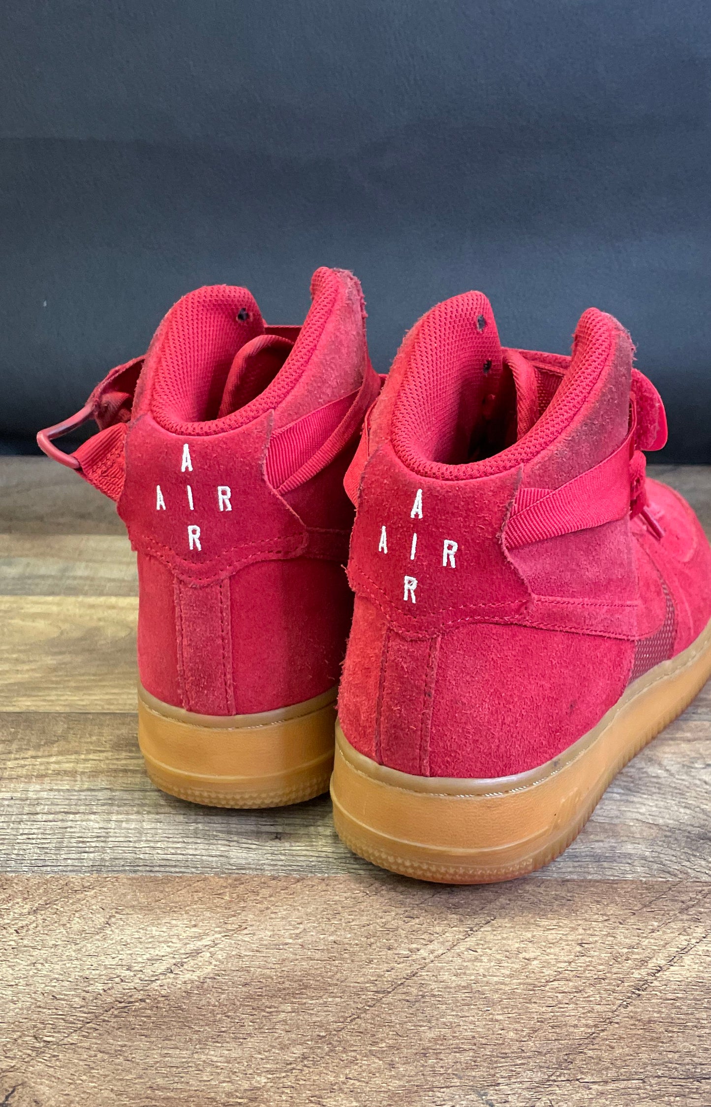 Nike Air Force 1 High '07 LV8 Gym Red Gum Suede Sneakers Size 8