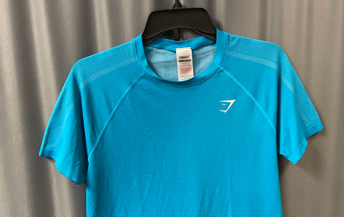 Gymshark Men's Vital Seamless 2.0 Workout Shirt Turquoise Short Sleeve Sz S