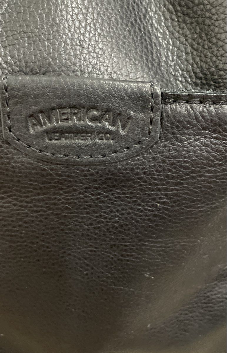 American Leather Co Black Pebbled Leather Triple Entry Hobo Shoulder Bag