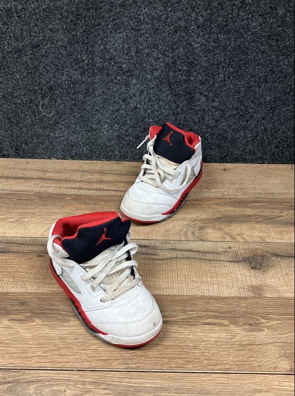 Nike Air Jordan 5 Retro Fire Red White Black Toddler Sneakers Size 10C