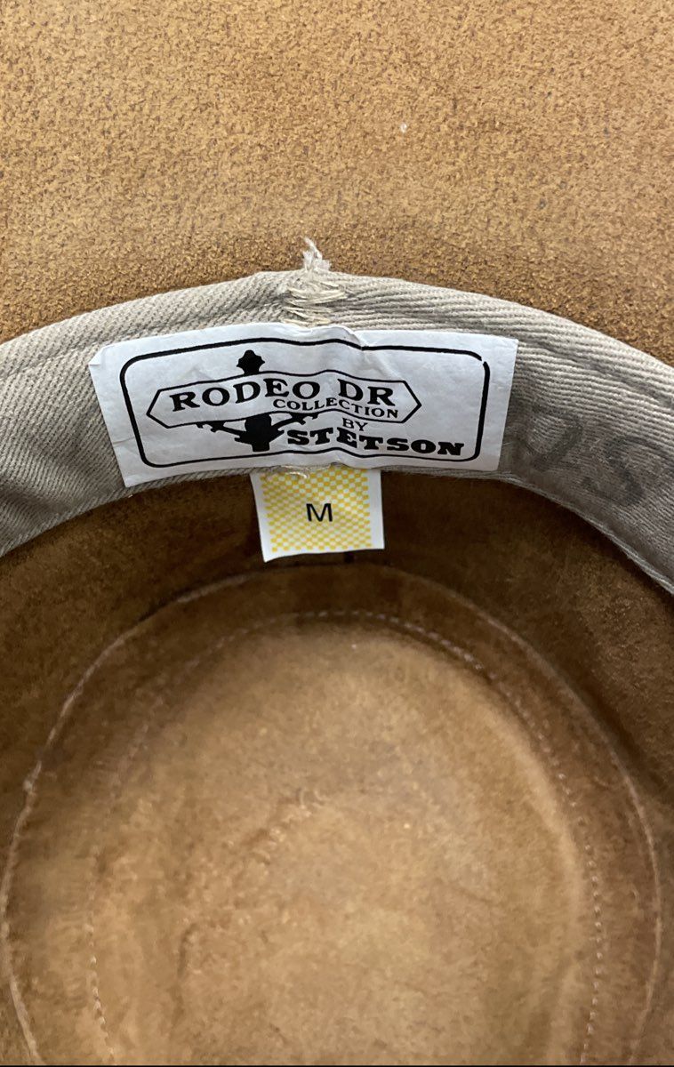 Vintage 90s Stetson Rodeo Dr Collection Tan Suede Concho Cowboy Hat Sz M