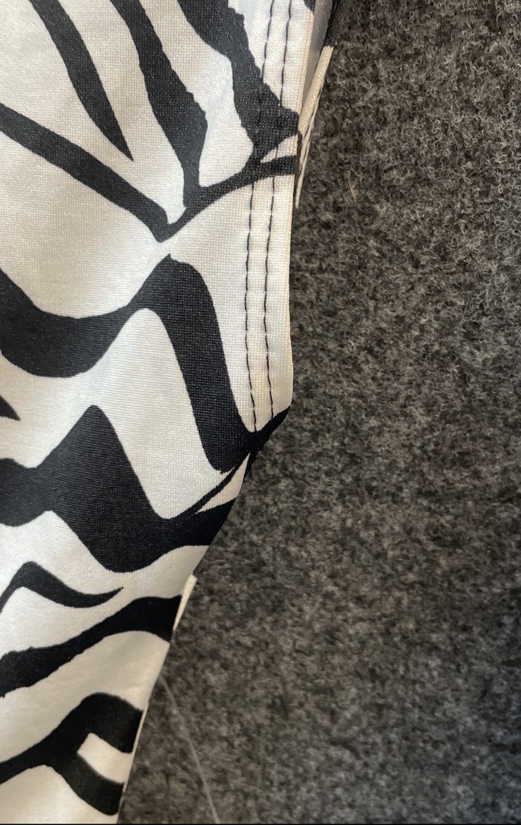 Ashley Stewart Women's Zebra Print Ruched V-Neck Dress Black White NWT Sz 22/24