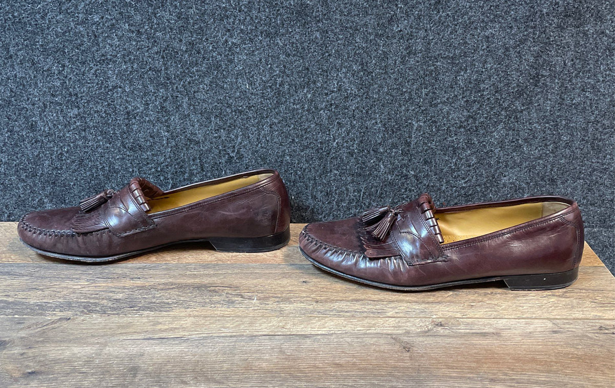 Johnston & Murphy Aristocraft Burgundy Leather Tassel Kiltie Loafers Size 12M