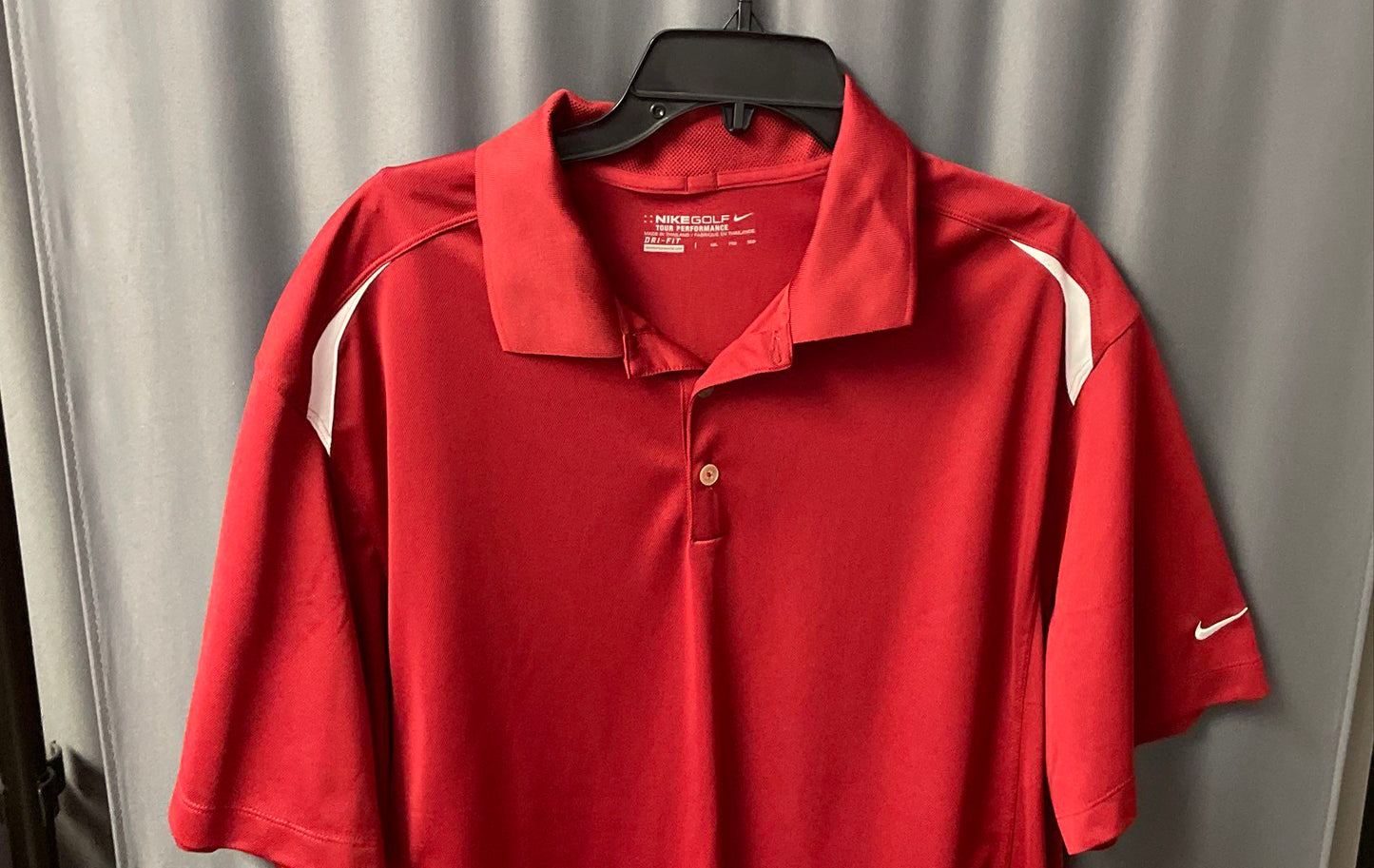 Nike Golf Men's Red Tour Performance Dri-FIT Polo Shirt White Accent Sz XXL