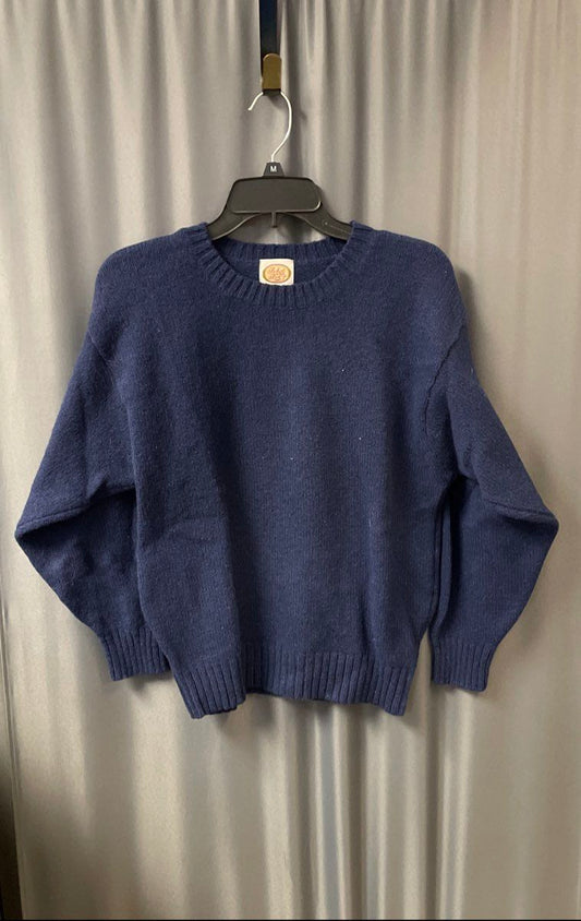 Vintage Picket & Post Blue Shetland Wool Crewneck Sweater Sz M