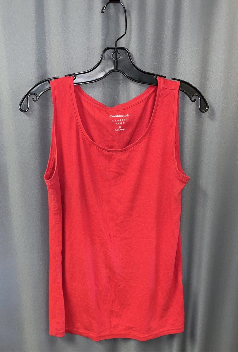 Croft & Barrow Women's Red Classic Tank Top Cotton Modal Stretch Sz M