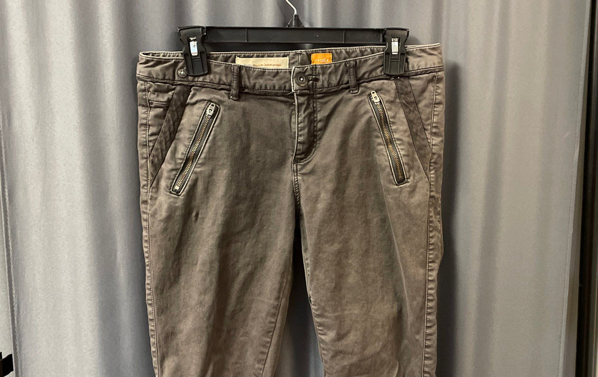 Pilcro and the Letterpress Women's Gray Utility Moto Zipper Pocket Pants Sz 6P