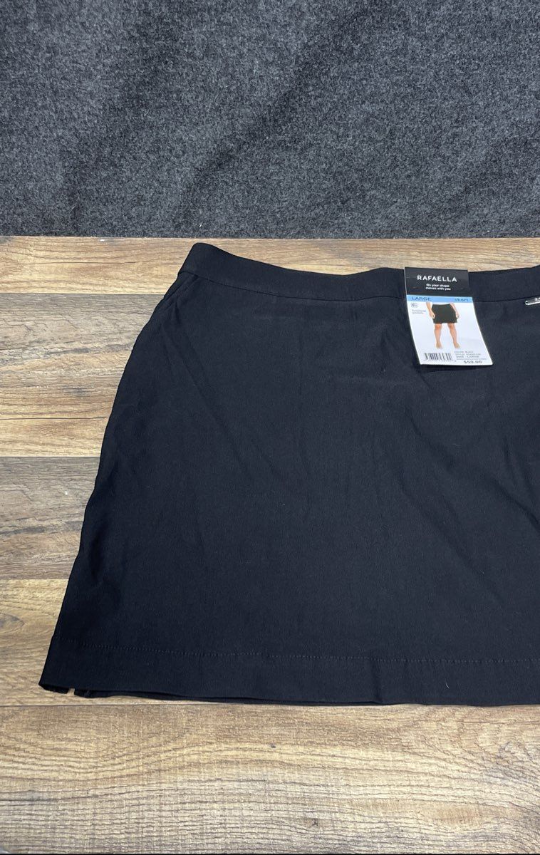 Rafaella Women's Black Stretch Skort Functional Pockets NWT Size Large