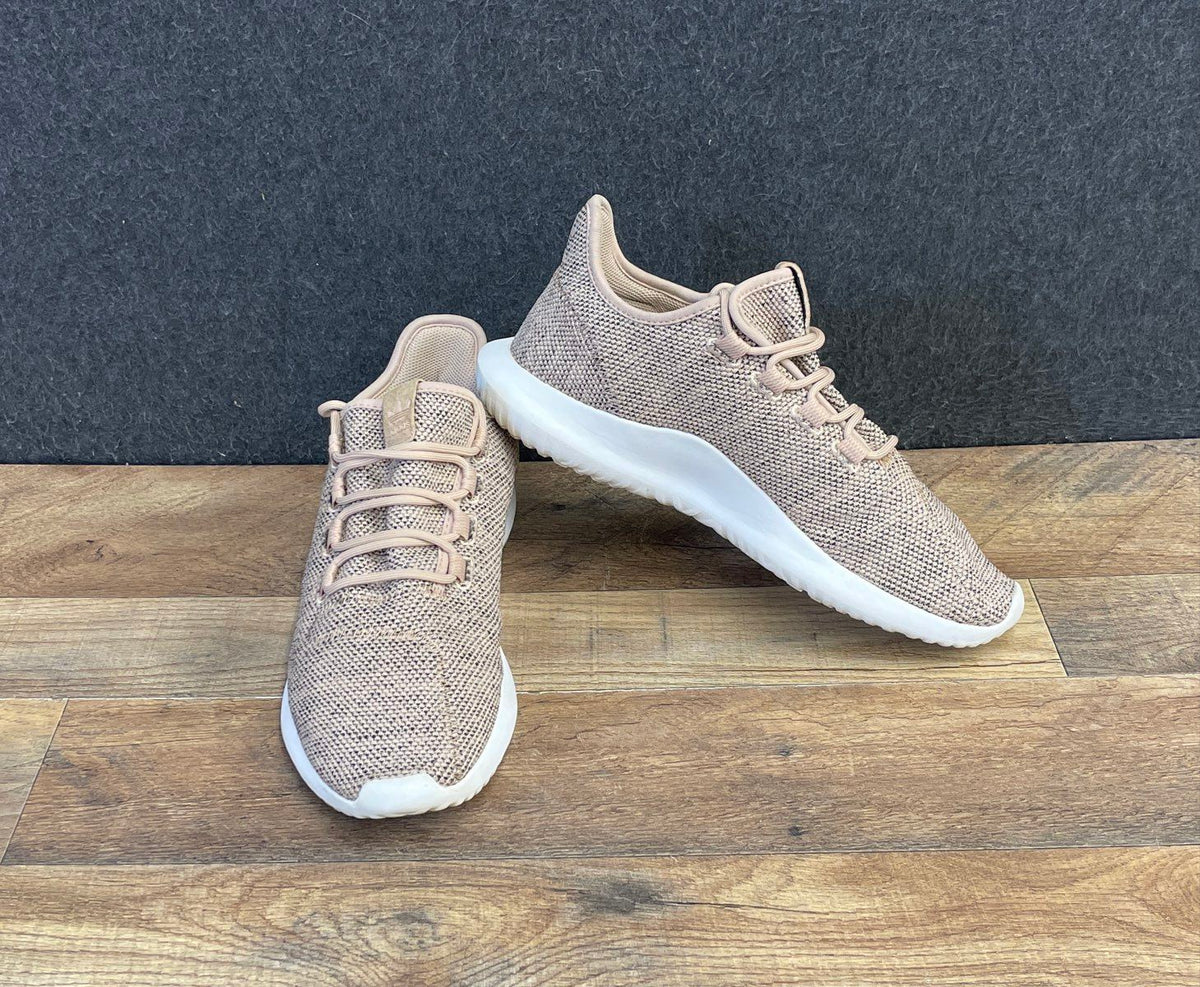 Adidas Tubular Shadow Trace Brown Tan Knit Lifestyle Sneakers Men's Size 9.5