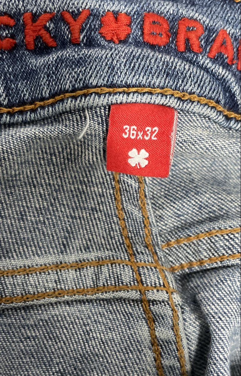 Lucky Brand Men's Light Wash Blue Straight Leg Jeans Sz 36x32