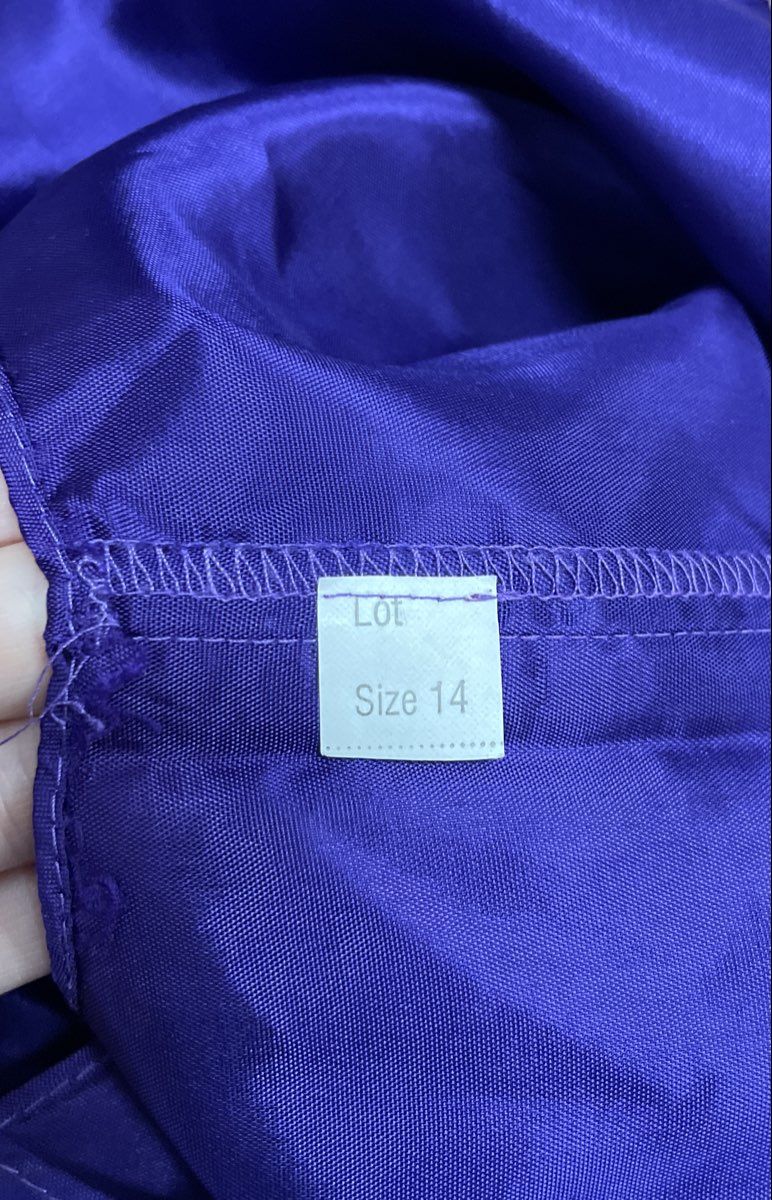 Vintage 90s Stuart Alan Women's Purple 2-Piece Dress Set Frog Closures Sz 14