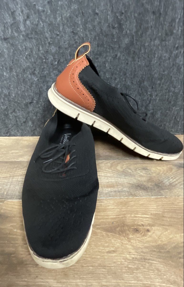 Vostey Men's Black Knit Wingtip Casual Dress Sneakers BMY9105 Size 11