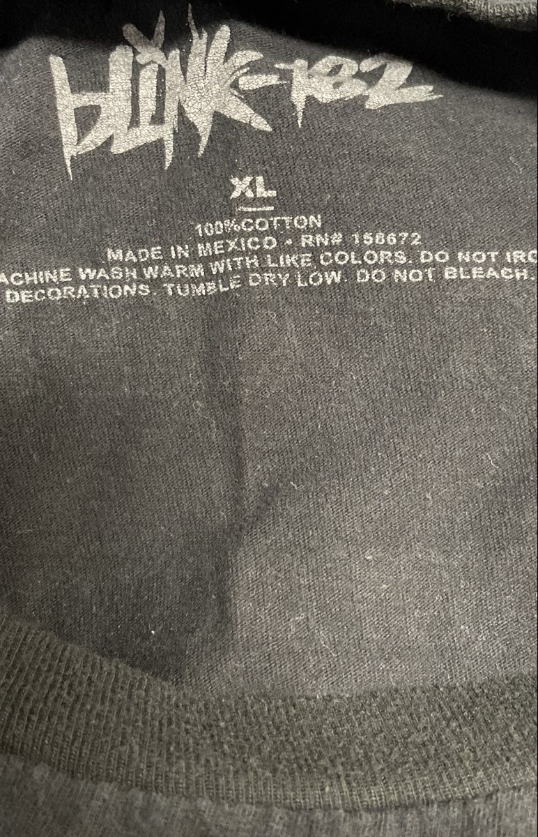 Blink-182 Enema of the State Tracklist T-Shirt Reprint Black Sz XL