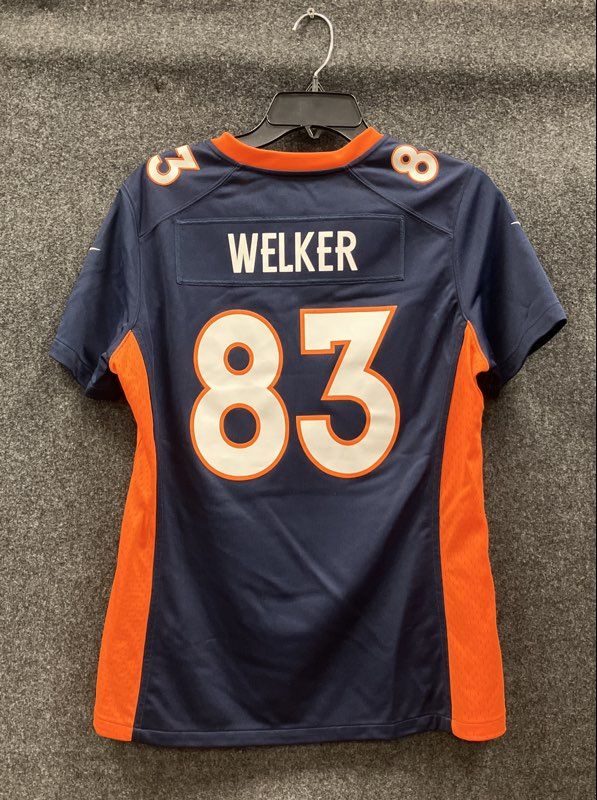 Nike Men's Denver Broncos Wes Welker 83 NFL Jersey Navy Orange Sz L