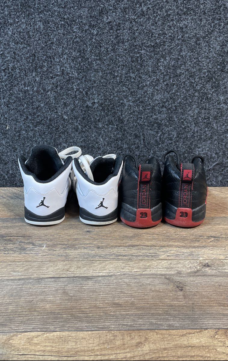 Nike Air Jordan Retro 12 Flu Game & Jordan 5 Infant Toddler Lot Size 5C 4C