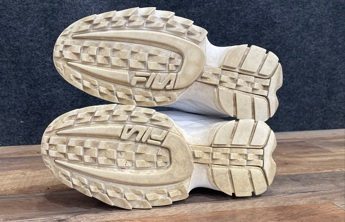 Fila Disruptor II Premium White Navy Red Chunky Sneakers Women's Size 7