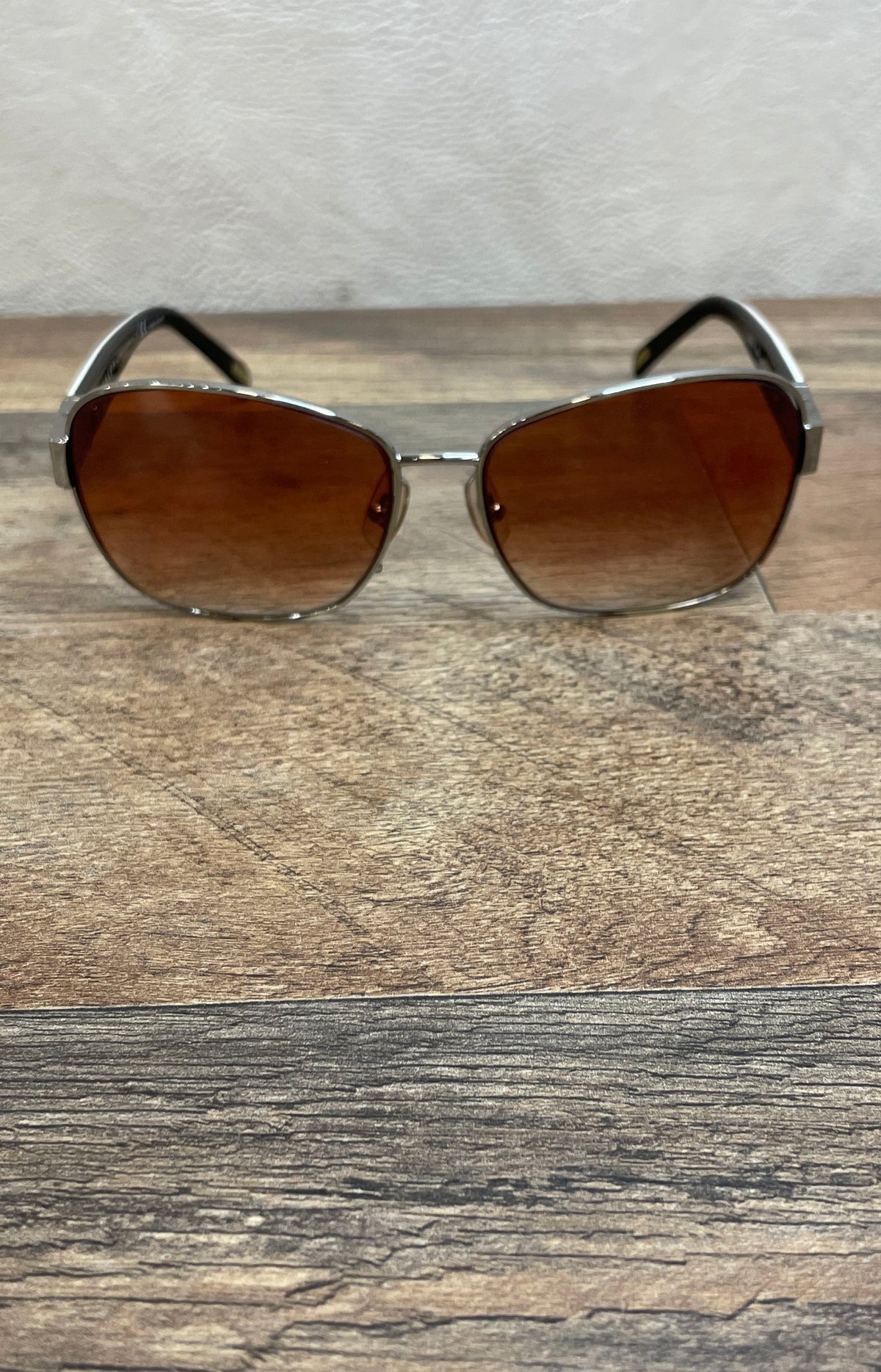 Ralph by Ralph Lauren Women's RA4044 Silver White Sunglasses Brown Lens 59-14