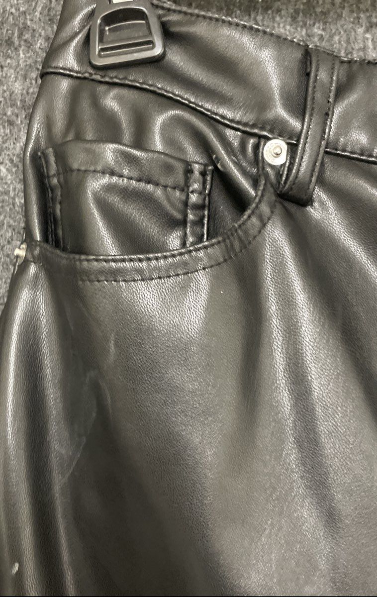 Divided H&M Women's Black High Rise Faux Leather Straight Leg Pants Size 4