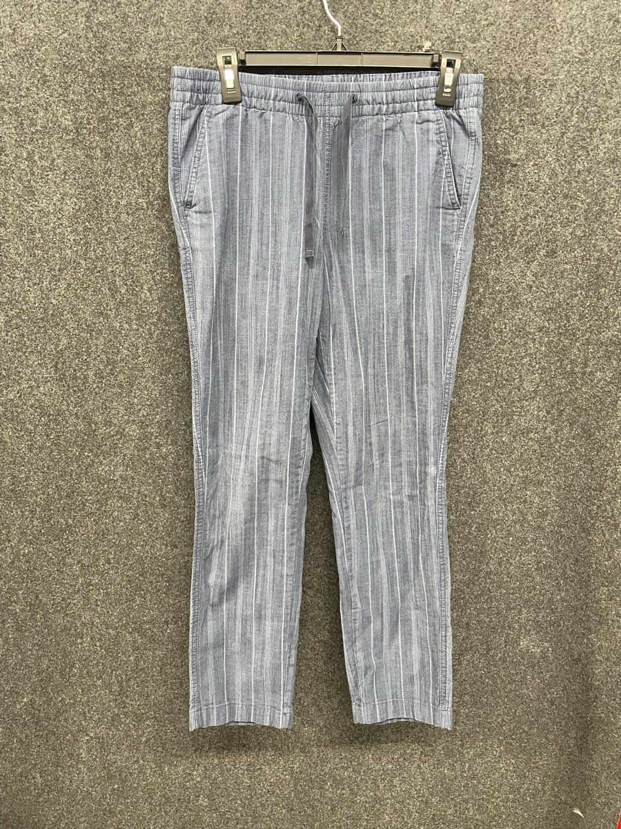 LL Bean Women's Favorite Fit Pants Blue Striped Cotton Spandex Size 4 Reg