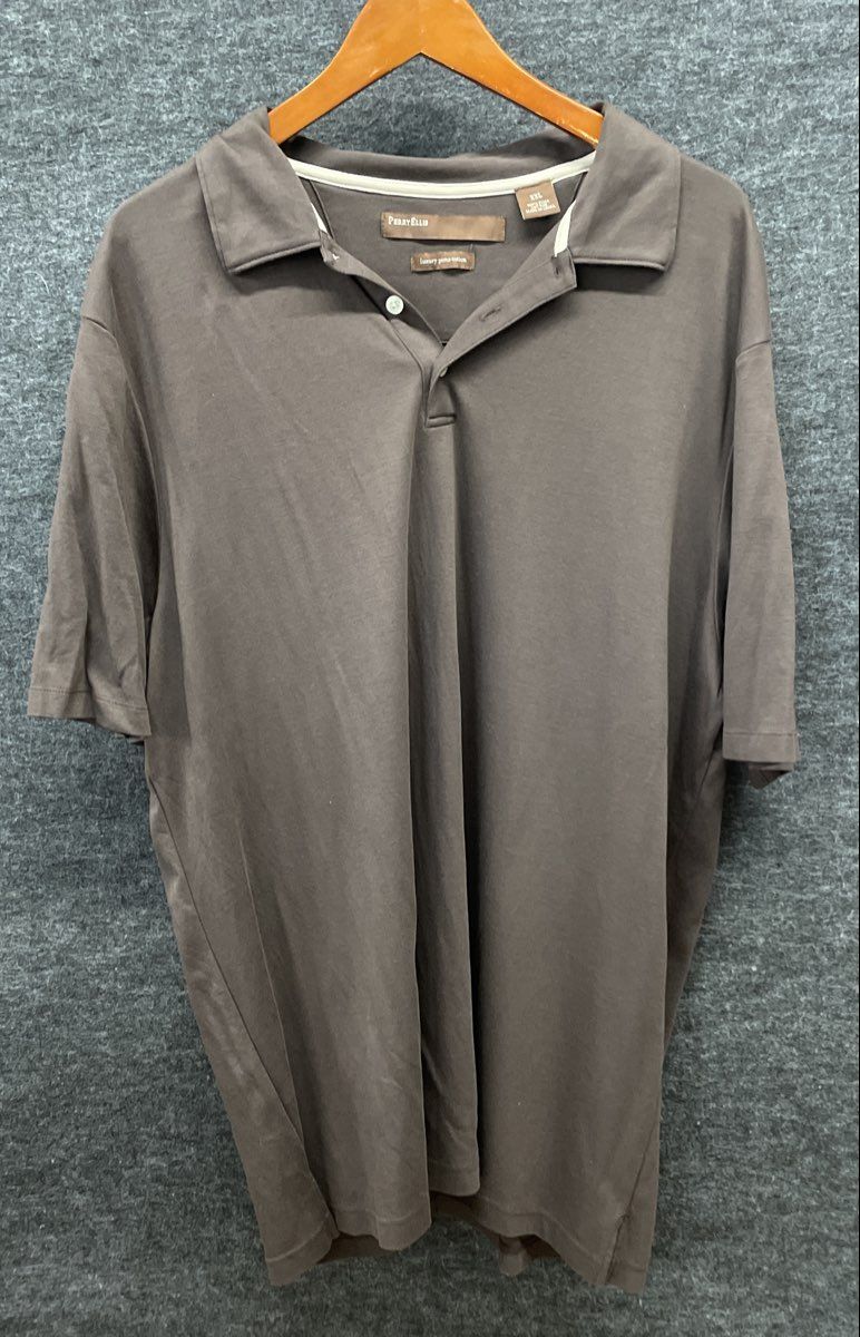 Perry Ellis Men's Brown Luxury Pima Cotton Short Sleeve Polo Shirt Sz XXL