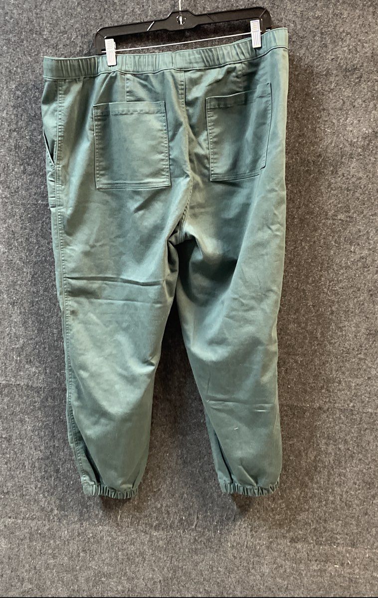 Berkley Jensen Women's Sage Green Elastic Waist Utility Jogger Pants Sz XXL