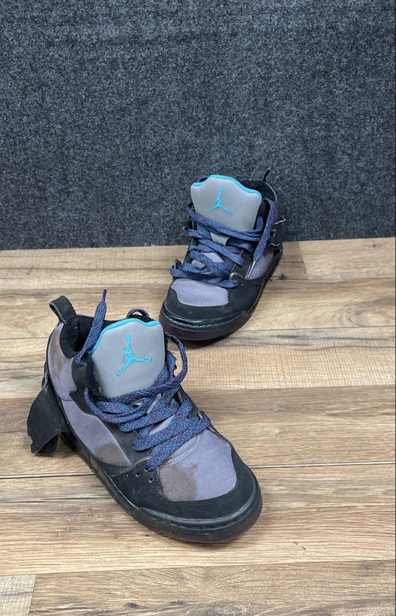 Nike Air Jordan Flight 45 High Black Aqua Grape Youth Sneakers Size 5.5Y