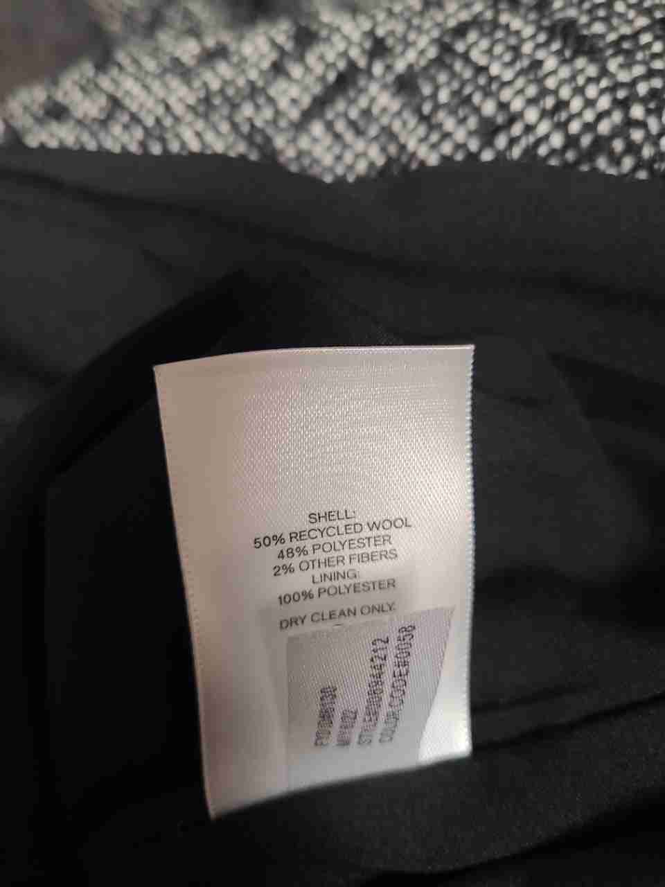 Express Women's Tweed Long Coat Double Breasted Gold Buttons Recycled Wool Sz M