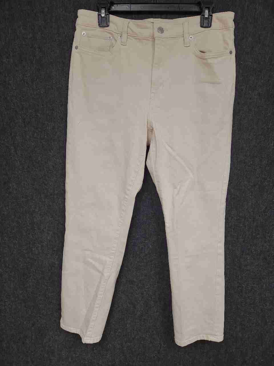Lauren Ralph Lauren Women's Beige Slim Straight High Rise Jeans Size 12