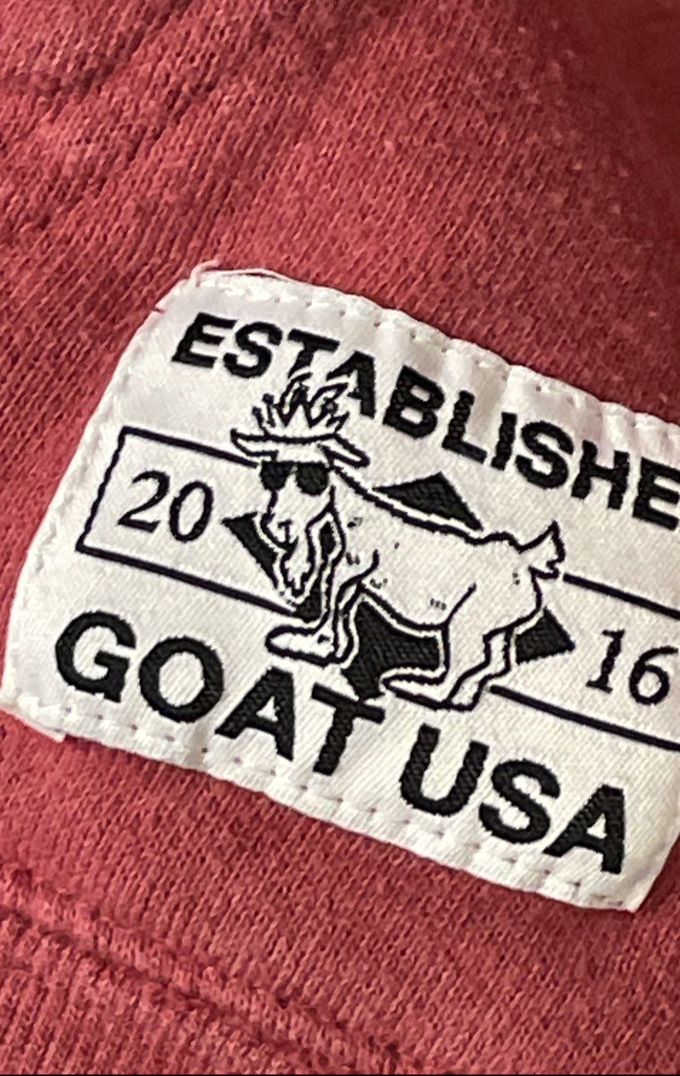 GOAT USA Unisex Burgundy Hoodie Sweatshirt Embroidered Logo Fleece Sz XS