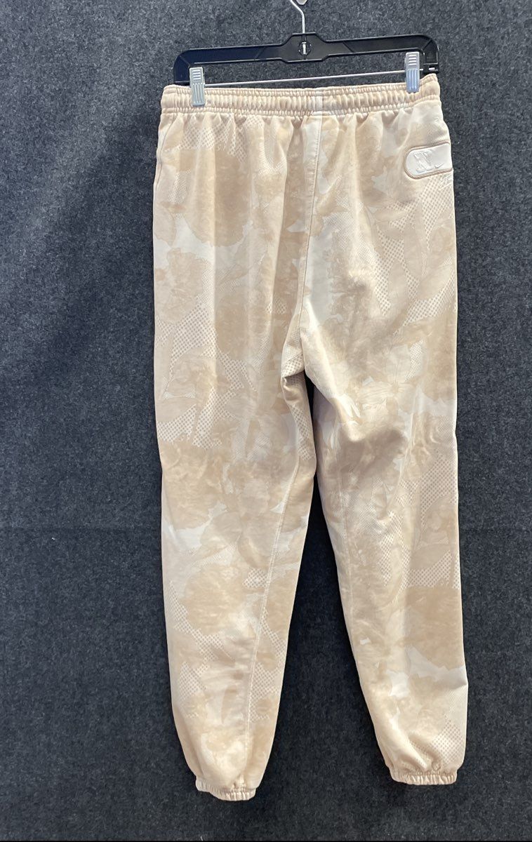 Nike Men's Beige Floral Dri-FIT Joggers Sweatpants Graphic Zip Pocket Sz M