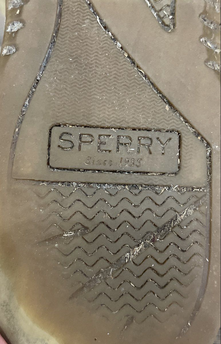 Sperry Angelfish Linen Oat Brown Leather Mesh Boat Shoes Women's Size 7.5
