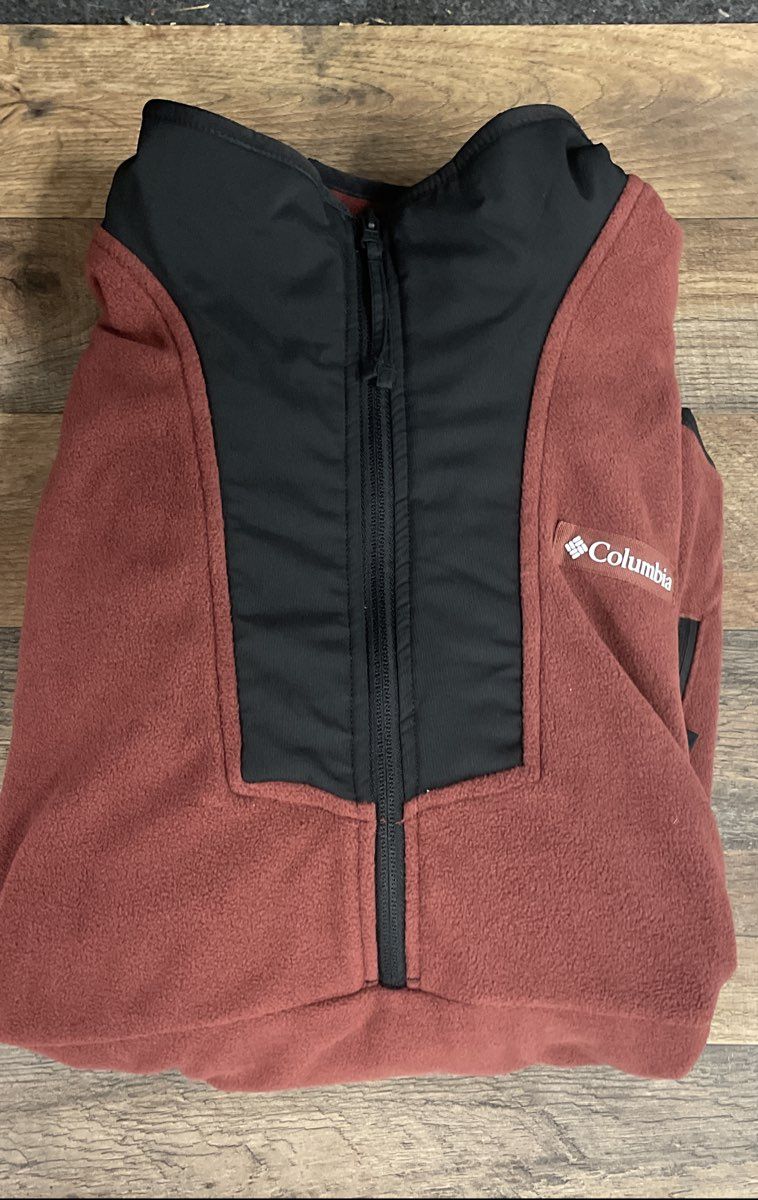 Columbia Men's Rust Black Steens Mountain 1/2 Zip Fleece Pullover Sweater Sz M