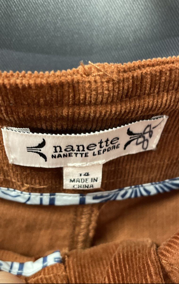 Nanette Lepore Women's Spice Brown Corduroy Cargo Pants NWT Size 14