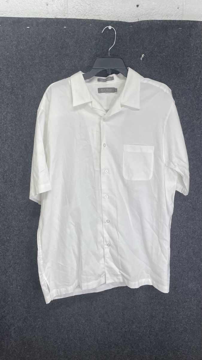 Daniel Cremieux Signature Collection Men's White SS Camp Collar Shirt NWT Sz L