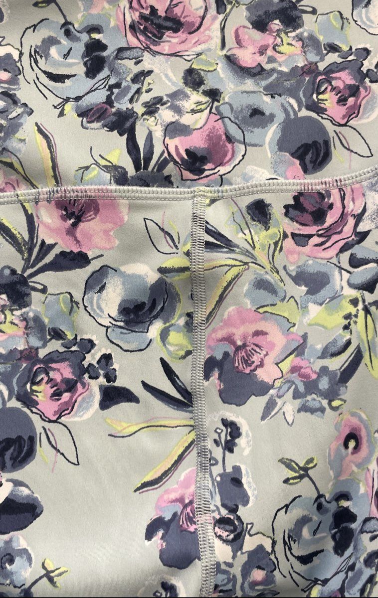 Vera Bradley Women's Floral Print High Rise Leggings Blue Pink Purple Sz XL