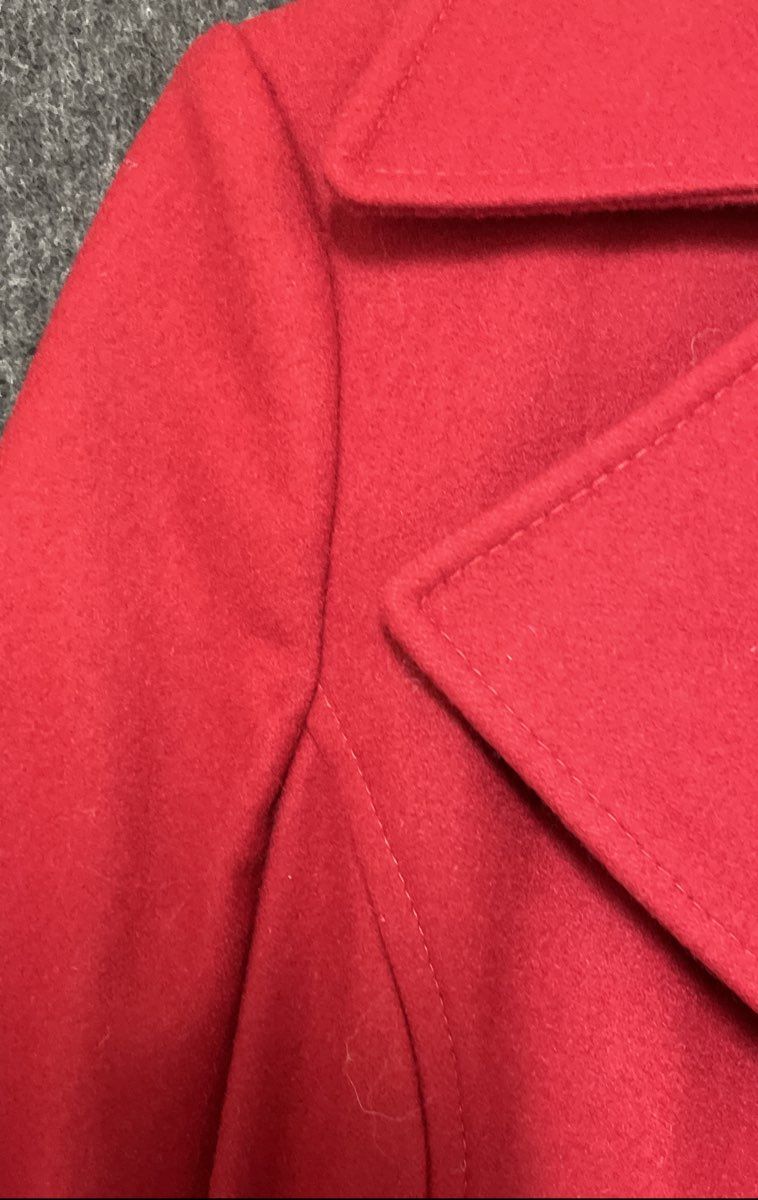 Victoria's Secret Women's Red Double-Breasted Peacoat Notched Lapel Sz 4