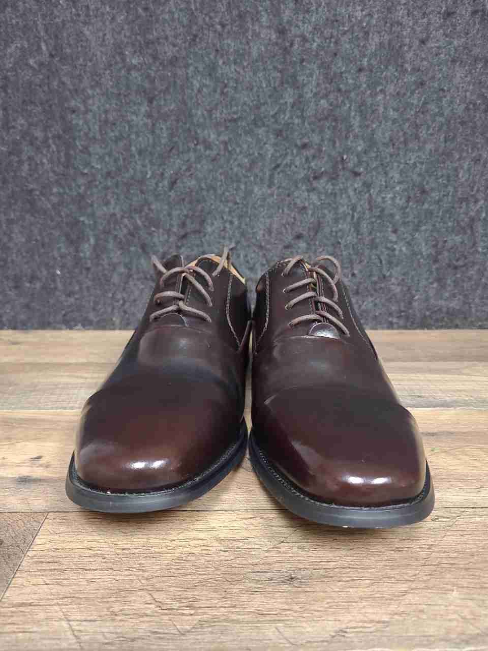 La Milano Men's Dark Brown Leather Cap Toe Derby Dress Shoes Size 10.5