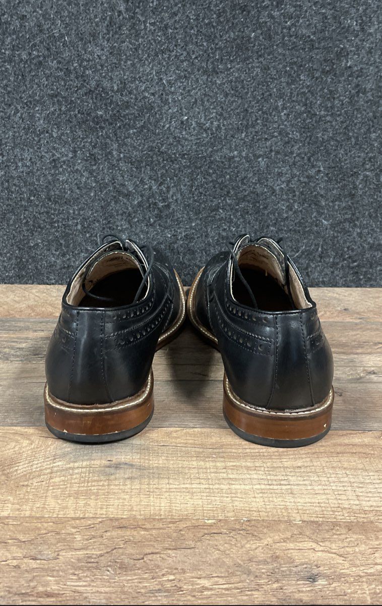 Ashton Grey Abbey Black Leather Wingtip Brogue Derby Shoes Men's Size 13
