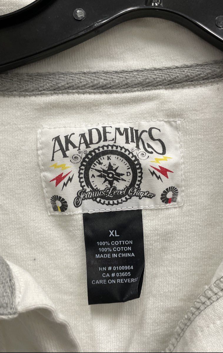 Vintage Y2K Akademiks Men's Rugby Shirt Striped Long Sleeve Jeanius 99 Sz XL
