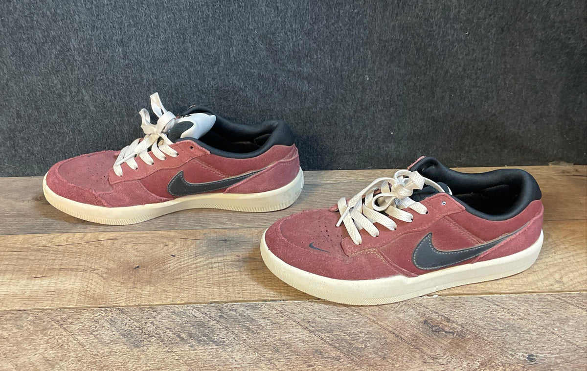 Nike SB Force 58 Brick Red Suede Low Top Skate Shoes Size 8