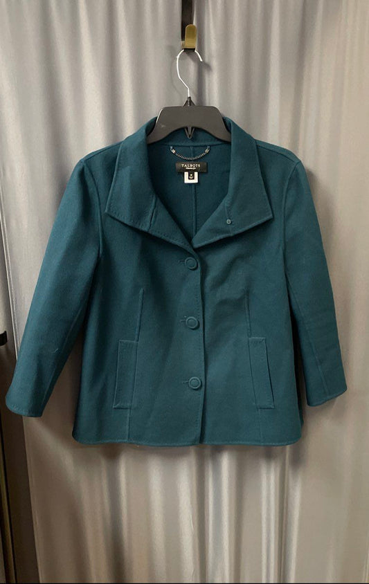 Talbots Women's Jade 100% Wool Short Coat Jacket Button Front Sz 10