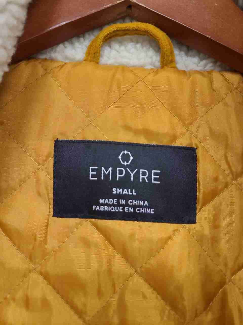 Empyre Men's Yellow Corduroy Sherpa Collar Full Zip Quilted Lined Jacket Sz S