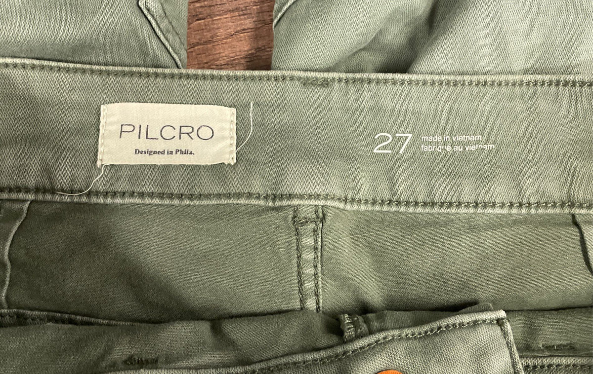 Pilcro Women's Olive Green High Rise Utility Patch Pocket Pants Size 27