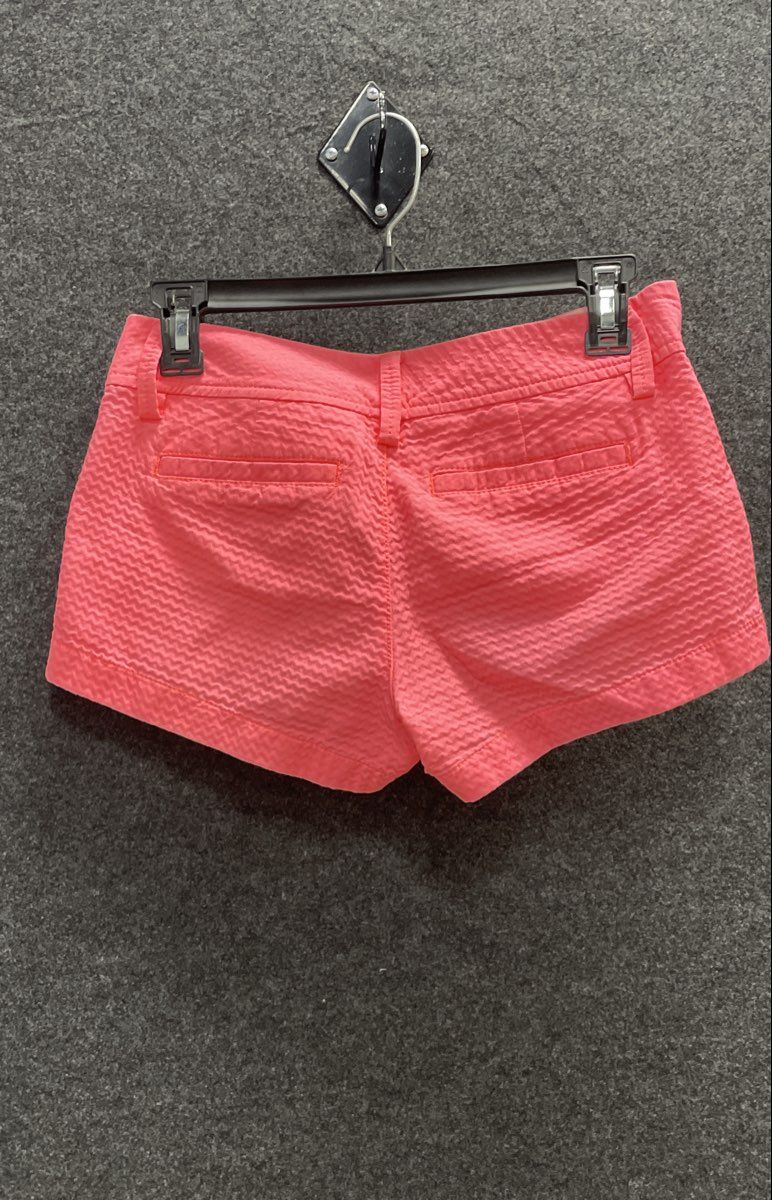 Lilly Pulitzer Women's The Walsh Short Pink Seersucker Cotton Chino Sz 00