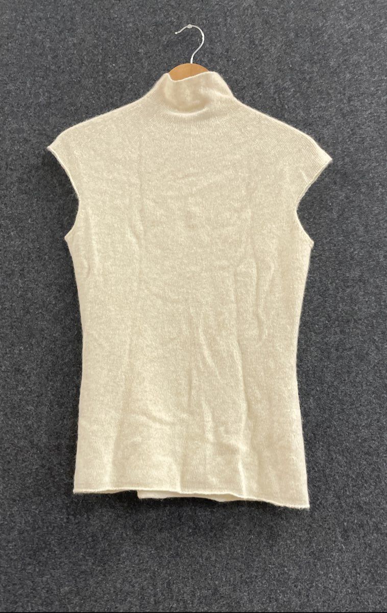 Vintage 90s Banana Republic Women's Mock Neck Fuzzy Wool Blend Sweater Vest Sz M